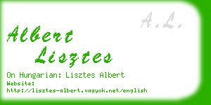 albert lisztes business card